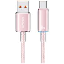 Kabelis USAMS Cloud Series US-SJ658 6A USB-A į USB-C 1.2m rožinės spalvos