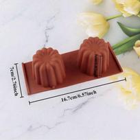 8/18 Cavity Silicone Canele Mold Mini Nonstick Canneles Cake Pan for Mousse Fondant Muffin DIY Baking Tray Kitchen Accessories brown