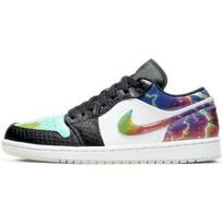 Air Jordan 1 Low Galaxy Men Sneakers White Black Multi-Color CW7309-090 47.5
