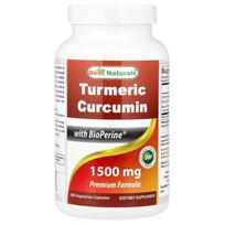 Turmeric Curcumin 1500mg (per serving) Veggie Capsules, 180 Count (750mg per capsule) 180 pcs - 1 ea