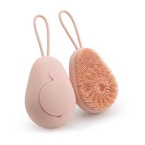 Silicone Soft Exfoliating Body Bath Shower Scrubber Loofah Brush Refillable Bath Brush Easy Foaming Massage Brush Bathroom Tools rožinė