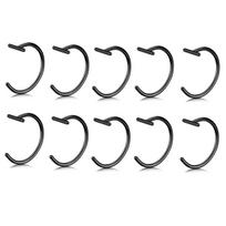 18G Clip-On Fake Lip Ring Stainless Steel Hypoallergenic Punk Non Piercing Lip Hoop Gold Plated Cartilage Conch Cuff Earring 18G(1.0mm-Dia.8mm)
