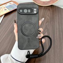 Magnetic Leather Lanyard Phone Case for Google Pixel 10 9 7 8 Pro XL 10A 9A 8A  Wrist Strap Shockproof Protector Cover For Pixel 7