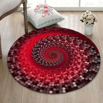 Spiral Vortex Optical Illusion Round Rug Non Slip Circular Floor Mat Visual Geometric Swirl Pattern For Entryway Bedroom Decor Diameter 80cm