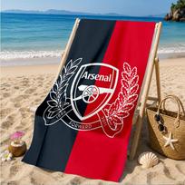 Arsenal Football Club Crest Printed Microfiber Beach Towel, Soft And Absorbent, Quick-Dry, Ideal for Summer Travel, Beach Essential, Swimming Pool 70cmx140cm(27x55inch)