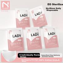NolansenDi Disposable Women's Underwear High Waist Cotton Crotch Plus Size Maternity Travel Individually Packaged 5 Pieces L Size