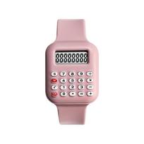 Date Display Micro Calculator Watch Cartoon Sports Electronic Watch  Boys Girls rožinė