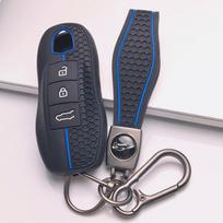 Smart Key Fob Cover for Porsche Cayenne Macan Panamera 911 Boxster Cayman Taycan with Keychain Honeycomb Texture Shockproof Remote Key Case Protector juoda
