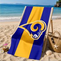 Rams Team Spirit Printed Microfiber Beach Towel, Soft And Absorbent, Quick-Dry, Ideal for Summer Travel, Beach Essential, Swimming Pool 70cmx140cm(27x55inch)