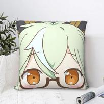 Sucrose Throw Pillow Case Genshin Impact Face Meme Short Plus Cushion Covers For Home Sofa Chair Decorative Backpack Peach skin 18*18(CM)-1Pcs