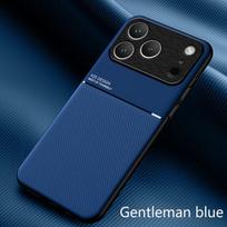 Business Leather Texture Magnetic Case For iPhone 17 Pro Max 17 Air 16 15 14 13 11 12 Pro Max Soft Frame Car Holder Phone Cover iPhone17 mėlyna