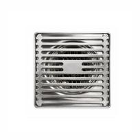 WEILE SV105 Modern 4 Inch Anti-Odor Polished Stainless Steel Square Compression Anti-Corrosion Easy Installation Bathroom Drain (Silver,Stainless Steel) sidabras