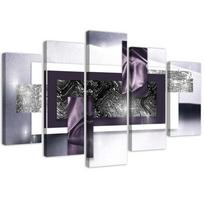 Five piece picture canvas print 5-PART Raging Waves Purple 100x70 violetinė