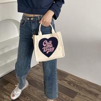 Cute Lunch Bag Heart Shape Canvas Picnic Tote Cotton Cloth Small Handbag Pouch Dinner Container Food Storage Bags For Lunch Box