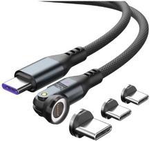 Kabelis 4smarts 540° Magnetic USB-C Kabelis Set GravityCord 240W 1.8m juodos spalvos