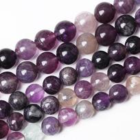 Violetinis fluorito kristalas natūralaus akmens karoliukai 15  gija lygūs apvalūs laisvi tarpiniai karoliukai 4/6/8/10/12 mm papuošalų gamybai DIY apyrankių priedai Dia 4mm