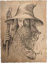 Plakatas Weta Workshop Žiedų valdovo paveikslas „Žiedų valdovas“ – Gandalfo portretas, pilkoji statula