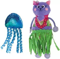 KONG Tropics Hula katės žaislas – 2-in-1 katė ir medūza su katžole ir šnarėjimo garsu