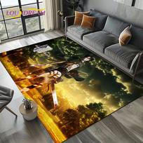Attack on Titan Eren Anime Cartoon Carpet Rug for Bedroom Living Room Home Sofa Decoration,kids Play Decor Floor Mat Gift 40x60cm( 15x23in )