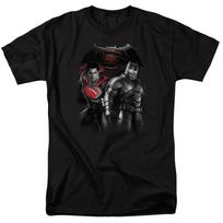 Batman V Superman Stand Off Mens T Shirt Black Officially Licensed 3XL