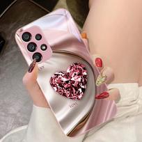 Big Pink Diamonds For Samsung Galaxy S10 4G S20 11E 30 S21 22 S24 Fe Pro S23 S25 Ultra 5G S9 Tempered Glass Phone Case For Samsung S9 Plus