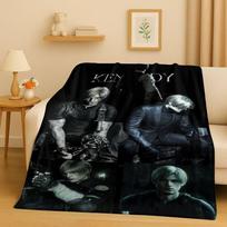 HD Leon R-Resident Evil Game Cartoon Flannel Blanket,Ultra Soft Warm Plush Throw for Home Bedroom Bed Sofa Cover Picnic Kids 75x90cm