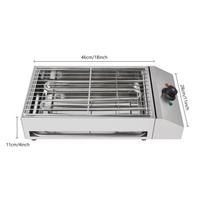 1800W stalviršio elektrinis BBQ grilis, komerciniam ir namų naudojimui, nerūdijančio plieno kepimo plokštė, be dūmų, nešiojama kepimo krosnelė lauko sąlygoms sidabras