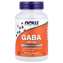 Now Foods GABA 500mg with Vitamin B-6, 100 Veg Capsules