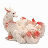 Nine-tail Fox Decoration Crafts Small Fox Buddha Hall Statue Simple Household Decoration Table Creative Ornament Birthday Gift