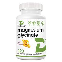 Magnesium Glycinate 1000 Mg Dietary Supplement, With Vitamin C, 120 Capsules Per Bottle 120 Capsules white