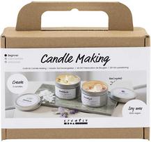 Diy Kit „Pasidaryk pats“ rinkinys – žvakių liejimas – sojų žvakė su aventurinu ir ametistu (977753)