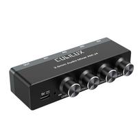 Cubilux Audio AUX Noise Mini Independent Volume Control 3.5mm Mixer, 4-Way Stereo/Mono Mixer, Ultra-Low Line,