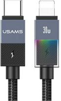 Kabelis USAMS SJ776 PD 30W USB-C/Lightning 1.2m, tamsintuvas