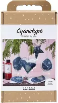 Diy Kit „Pasidaryk pats“ rinkinys – cianotipijos kalėdinės dekoracijos – mėlynos – sidabrinės (977848)