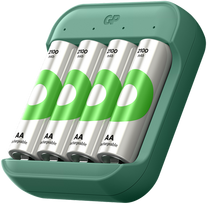 GP Battery GP Baterija GP - ReCyko akumuliatorių įkroviklis, B423 (USB-C), su 4 x AA 2100 mAh baterijomis