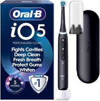 „Oral B iO5“ elektrinis dantų šepetėlis – juodas – 1 šepetėlio galvutė, aukščiausios kokybės kelioninis dėklas