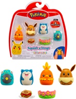Omega Toys Pokémon - Squishalongs 4 vnt. Eevee/Snorlax (SQAL0068)