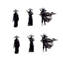 6Pcs/set Cartoon Car Statue Ornament Mini Swordsman Miniatures Chinese Swordsman Figure  Bedroom 6Pcs/set