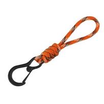 High Strength Paracord Lanyard Anti-lost Paracord Keychain Braided Woven Keychain  Climbing orange-short style 2