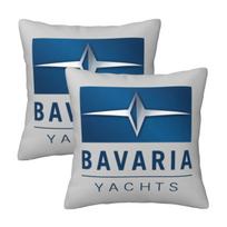 Bavaria Yachts Blue Silver Logo 2 Pcs Square Pillowcase Pillow Cover Cushion Comfort Throw Pillow For Home Bedroom Peach skin 18*18(CM)-2Pcs blue