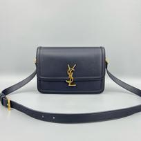 [Pre-Owned] Ysl Gold Logo Lock Closure Leather Tofu Bag Crossbody Shoulder Bag - Very Good #1DDQF4J ONE SIZE