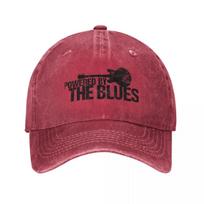 Powered By The Blues  Guitar Baseball Cap fashionable Hood Horse Hat hiking hat Caps For Women Unisexs gray