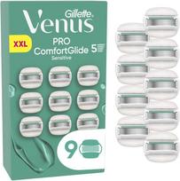 Venus Pro ComfortGlide Sensitive skustuvo peiliukai – žali/balti – 9 vnt.