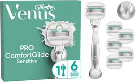 Venus – Pro ComfortGlide jautriai odai skirtas skustuvas – žalias/baltas