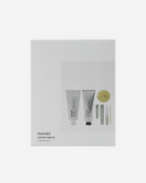 „Meraki“ – dovanų dėžutė, rankų kremas + rankų serumas + muilas + nagų rinkinys – balta – 50 ml, 50 ml, 20 g
