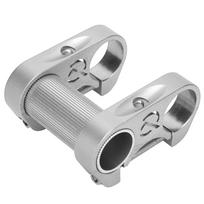 Bicycle Double Stem Riser 25.4MM Folding Bike Aluminium Alloy Adjustable Handlebar StemSilver