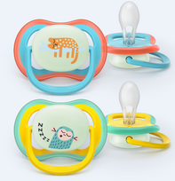 „Philips Avent“ – „Ultra Air“ čiulptukas, naktinis, nuo 18 mėn., geltonas / mėlynas