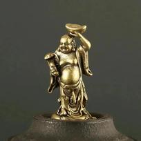 Home Decor Craft Copper Maitreya Buddha Miniatures Figurines Pocket Brass Small Statue Ornaments for Living Room Decor A