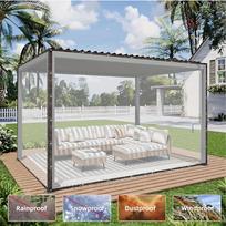 Transparent Tarp, Clear Waterproof PE Cover for Balcony, Garden, Camping, Pool, Anti-Slip Reinforced Tarpaulin for Outdoor 200x200cm skaidri