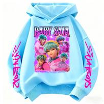 K-Pop Demon Hunters Autumn Winter Hoodie Children Saja Boys Graphic Printing Harajuku Pullover Tops Boys Girls Sweatshirt 140